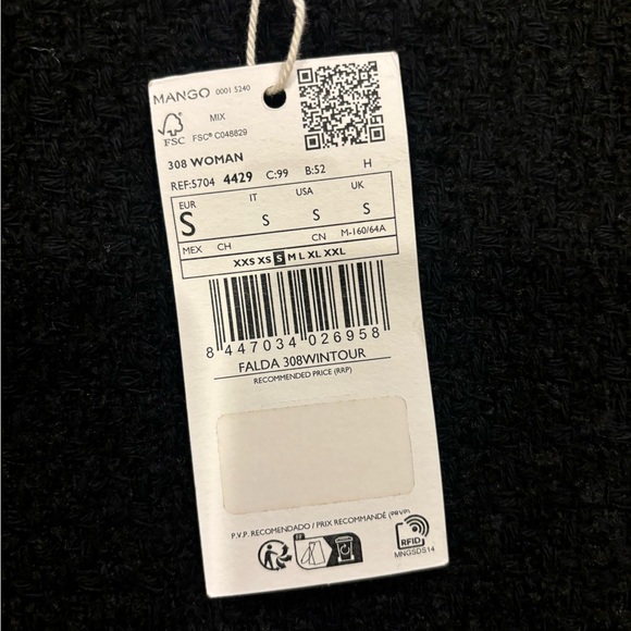 Mango Short mini tweed skirt- NEW - Picture 5 of 7